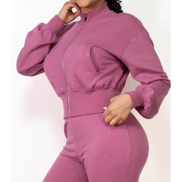 Mauve Rose zip jacket and pants set - Picture 15 of 15